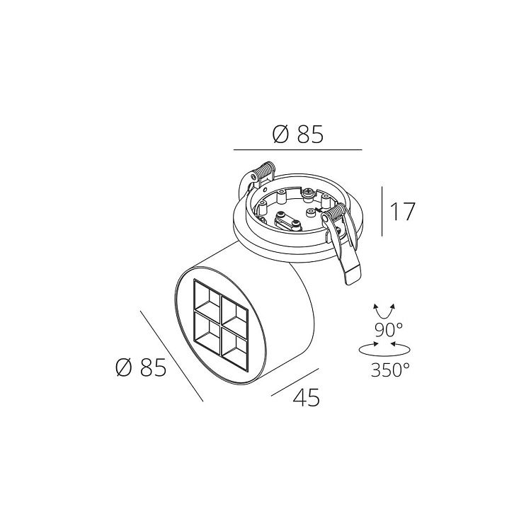 Skarlat RSL74265 4×2.5W WH+BK 4000K