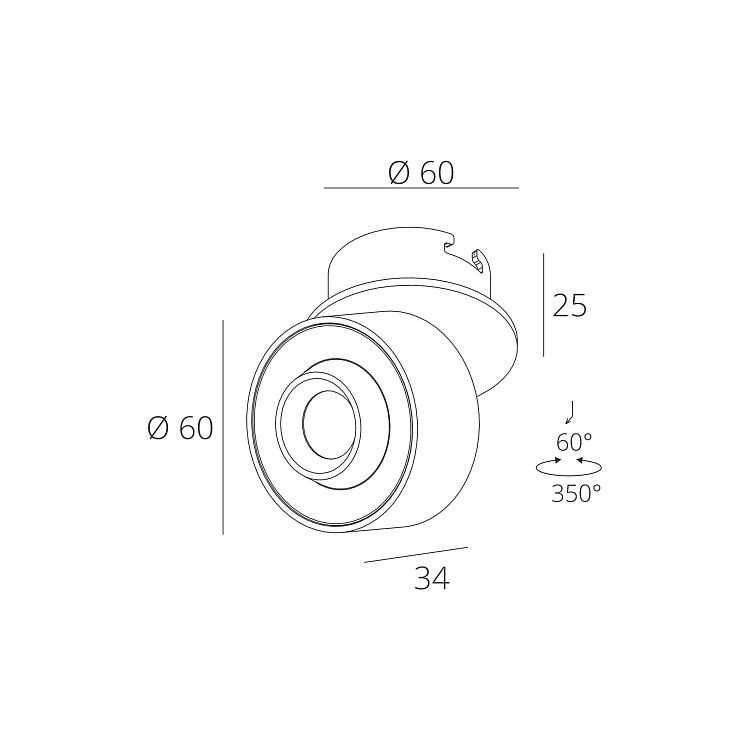 Skarlat  RSL74126 7W WH+BK 3000K