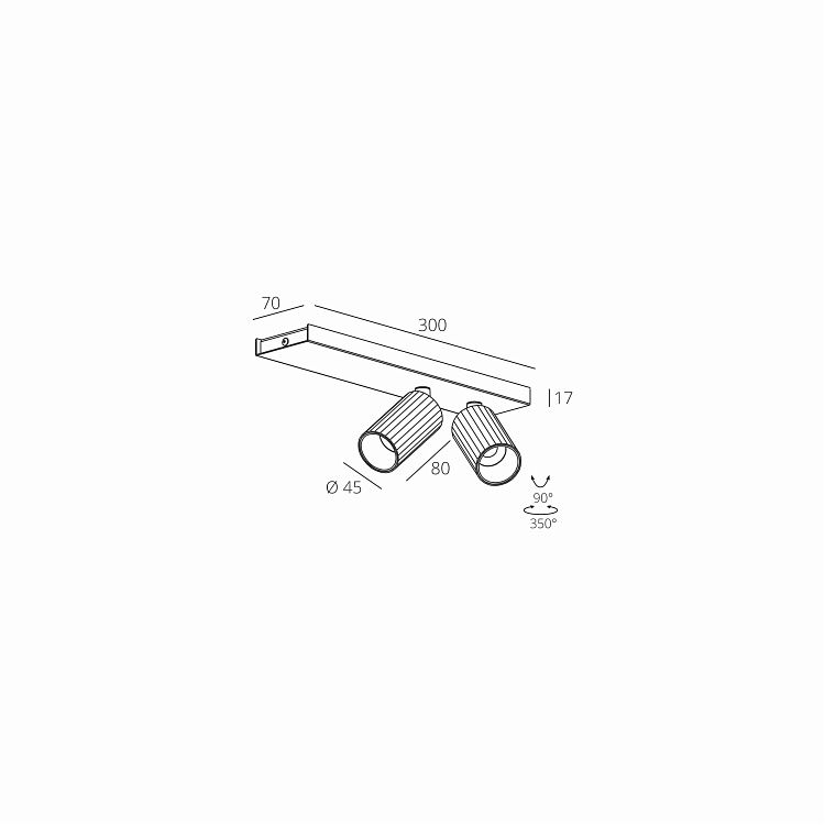 Skarlat  RSLC78049-2 2×7W WH+BK 3000K