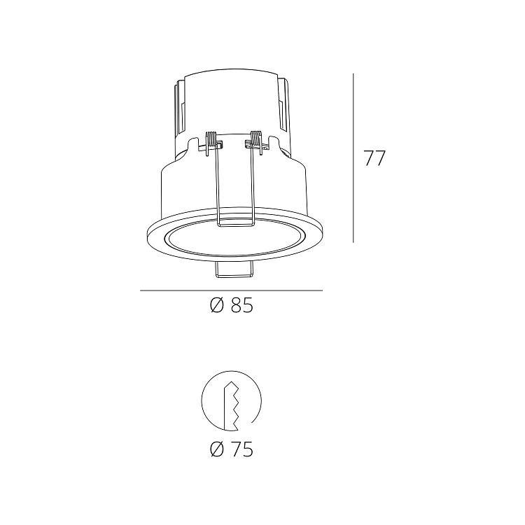 Skarlat RFL76051 7W WH+BK 3000K